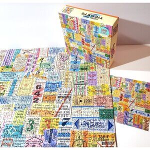 Galison VINTAGE TRAVEL TICKETS Jigsaw Puzzle 500 pieces COMPLETE 20"x20"